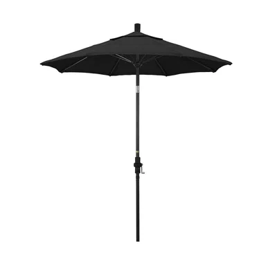 The Company Store Round Outdoor Patio Umbrella, Fiberglass With Twist Tilt In Black