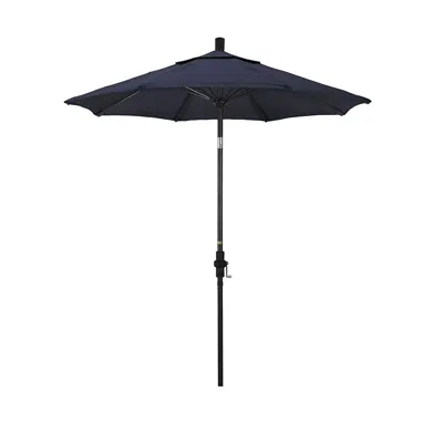 The Company Store Round Outdoor Patio Umbrella, Fiberglass With Twist Tilt In Blue