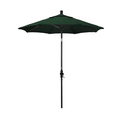 The Company Store Round Outdoor Patio Umbrella, Fiberglass With Twist Tilt In Forest Green