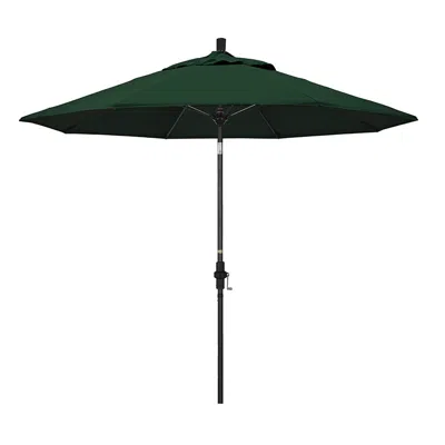 The Company Store Round Outdoor Patio Umbrella, Fiberglass With Twist Tilt In Forest Green