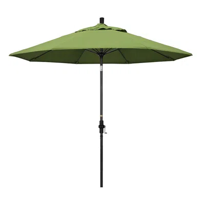 The Company Store Round Outdoor Patio Umbrella, Fiberglass With Twist Tilt In Green