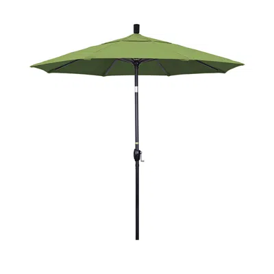 The Company Store Round Outdoor Patio Umbrella, Fiberglass With Twist Tilt In Green