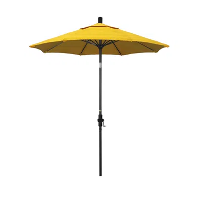 The Company Store Round Outdoor Patio Umbrella, Fiberglass With Twist Tilt In Yellow