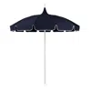 The Company Store Round Solid Pagoda Outdoor Patio Umbrella, Fiberglass With Push Lift In Blue