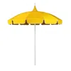 The Company Store Round Solid Pagoda Outdoor Patio Umbrella, Fiberglass With Push Lift In Yellow