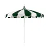 The Company Store Round Two-tone Pagoda Outdoor Patio Umbrella, Fiberglass With Push Lift In Green/white