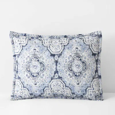 The Company Store Royal Mirage Reversible Quilted Sham In Blue