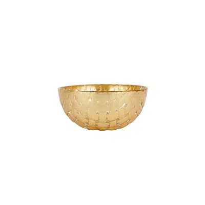 The Company Store Rufolo Glass Basketweave Dip Bowl In Yellow