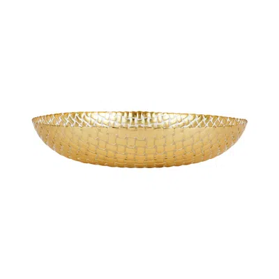 The Company Store Rufolo Glass Basketweave Serving Bowl In Yellow