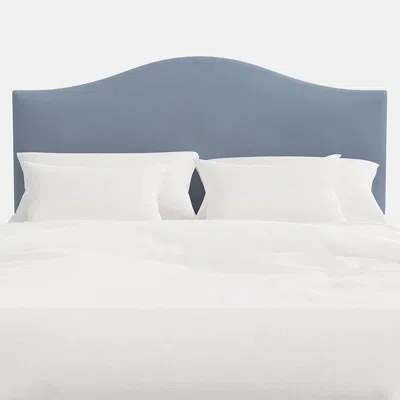 The Company Store Saddle Velvet Headboard In Blue