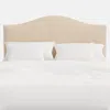The Company Store Saddle Velvet Headboard In Light Gray