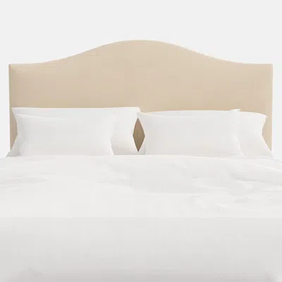 The Company Store Saddle Velvet Headboard In Light Gray