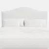 The Company Store Saddle Velvet Headboard In White