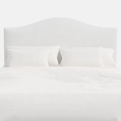 The Company Store Saddle Velvet Headboard In White