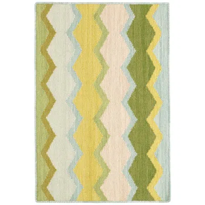 The Company Store Safety Net Handwoven Wool Rug In Green