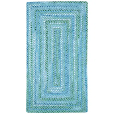 The Company Store Sailor Stripe Reversible Braided Cotton Rug In Blue