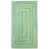 The Company Store Sailor Stripe Reversible Braided Cotton Rug In Green