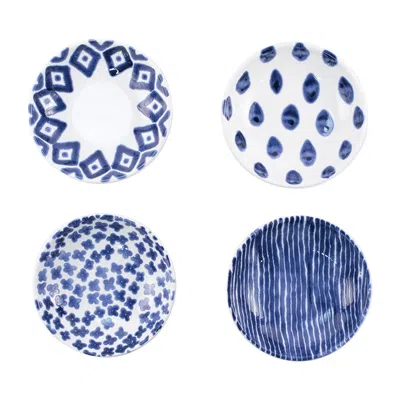 The Company Store Santorini Assorted Condiment Bowls, Set Of 4 In Blue