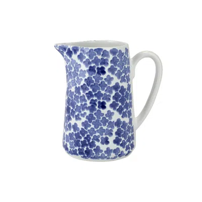The Company Store Santorini Flower Pitcher In Blue