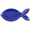 The Company Store Santorini Large Figural Fish Platter In Blue