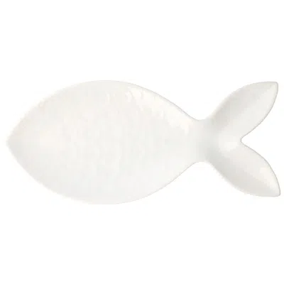 The Company Store Santorini Large Figural Fish Platter In White