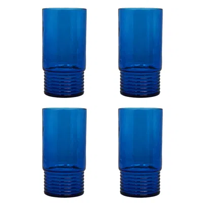 The Company Store Santorini Tumblers, Set Of 4 In Blue