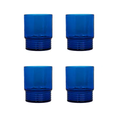 The Company Store Santorini Tumblers, Set Of 4 In Blue