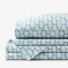 The Company Store Sarika Premium Smooth Sateen Bed Sheet Set In Blue/white