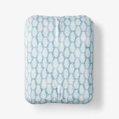 The Company Store Sarika Premium Smooth Sateen Fitted Bed Sheet In Blue/white