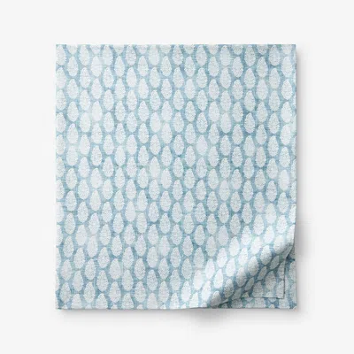 The Company Store Sarika Premium Smooth Sateen Flat Bed Sheet In Blue/white