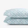 The Company Store Sarika Premium Smooth Sateen Pillowcase Set In Blue/white
