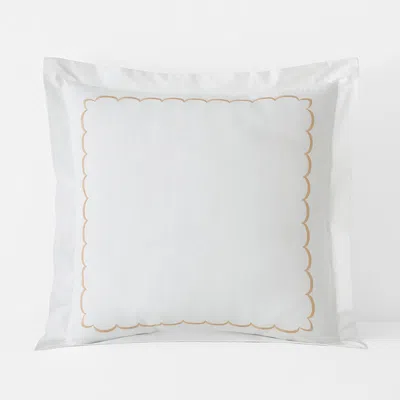 The Company Store Scallop Classic Cool Cotton Percale Sham In White