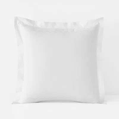 The Company Store Scallop Classic Cool Cotton Percale Sham In White