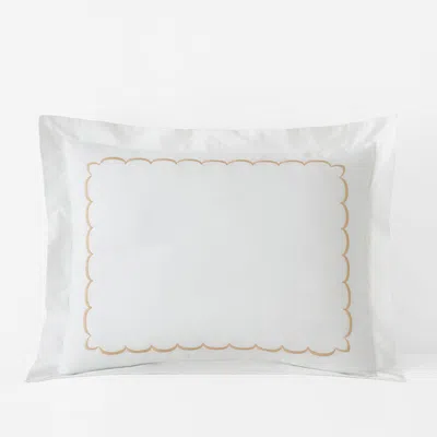 The Company Store Scallop Classic Cool Cotton Percale Sham In White