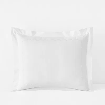The Company Store Scallop Classic Cool Cotton Percale Sham In White
