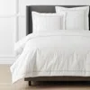 The Company Store Scallop Embroidered Premium Cool Egyptian Percale Duvet Cover In Beige/white