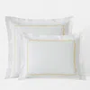 The Company Store Scallop Embroidered Premium Cool Egyptian Percale Sham In White/yellow