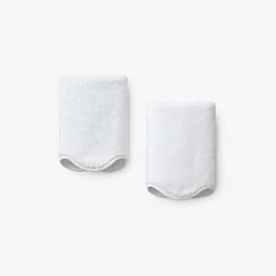 The Company Store Scalloped Edge Washcloth In White