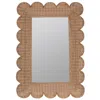 The Company Store Scalloped Rattan Wall Mirror In Beige