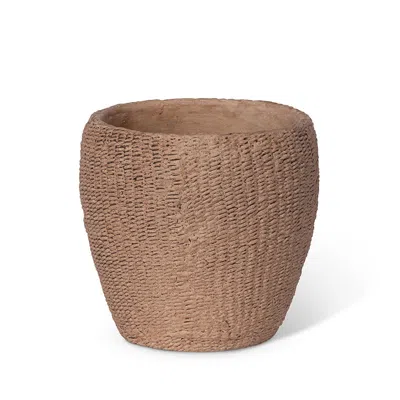 The Company Store Seagrass Embossed Cement Outdoor Planter In Brown