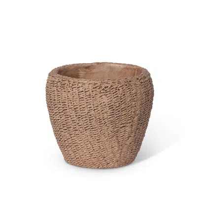 The Company Store Seagrass Embossed Cement Outdoor Planter In Brown