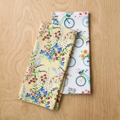 The Company Store Seasonal Printed Tea Towels, Set Of 2 In Yellow