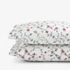 The Company Store Sheena Premium Smooth Sateen Pillowcase Set In Blue/ivory/red