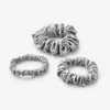 The Company Store Silk Hair Scrunchies, Set Of 3 In Gray