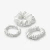 The Company Store Silk Hair Scrunchies, Set Of 3 In White
