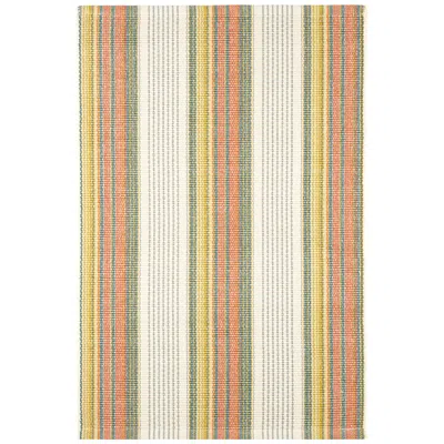 The Company Store Sloane Stripe Handwovencotton Rug In Green