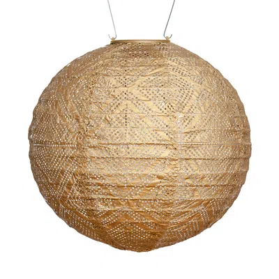 The Company Store Soji™ Stella Boho Solar Outdoor Lantern, 12" In Brown