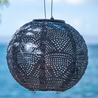 The Company Store Soji™ Stella Globe Solar Outdoor Lantern, 8" In Navy Blue