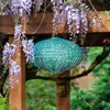 The Company Store Soji™ Stella Oval Solar Outdoor Lantern, Geometric, Pattern Print, 9" In Green/teal/turquoise Blue