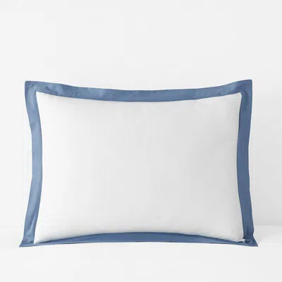The Company Store Solid Border Classic Cool Cotton Percale Sham In Multi